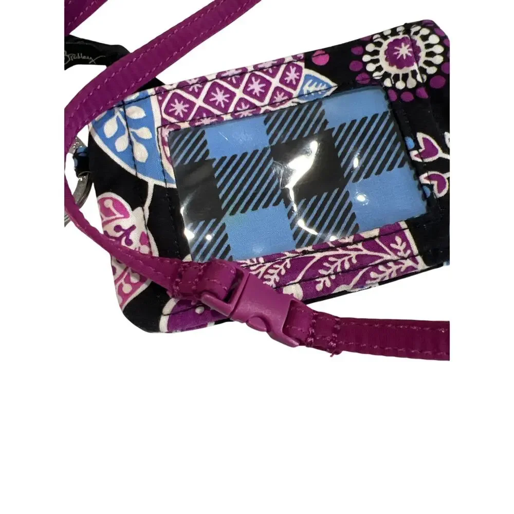 Vera Bradley ID/Card Holder Wristlet Removeable Lanyard 3x5 Keychain School Work